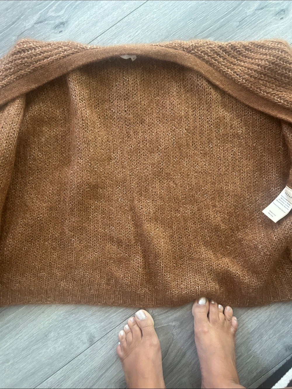 NWOT Sézane Basile Cardigan in Mottled Camel Brown Sz M - Picture 9 of 10